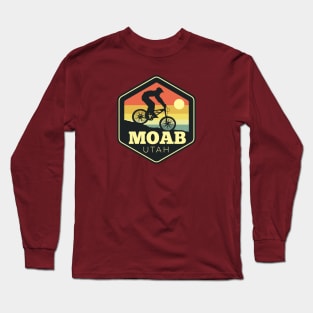 Moab Utah Mountain Bike Vintage Sunset Hexagon Long Sleeve T-Shirt